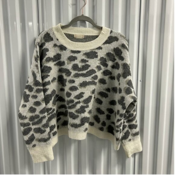 ALTAR’D STATE Leopard Print Oversized Crewneck Sweater Size Small - Picture 1 of 12